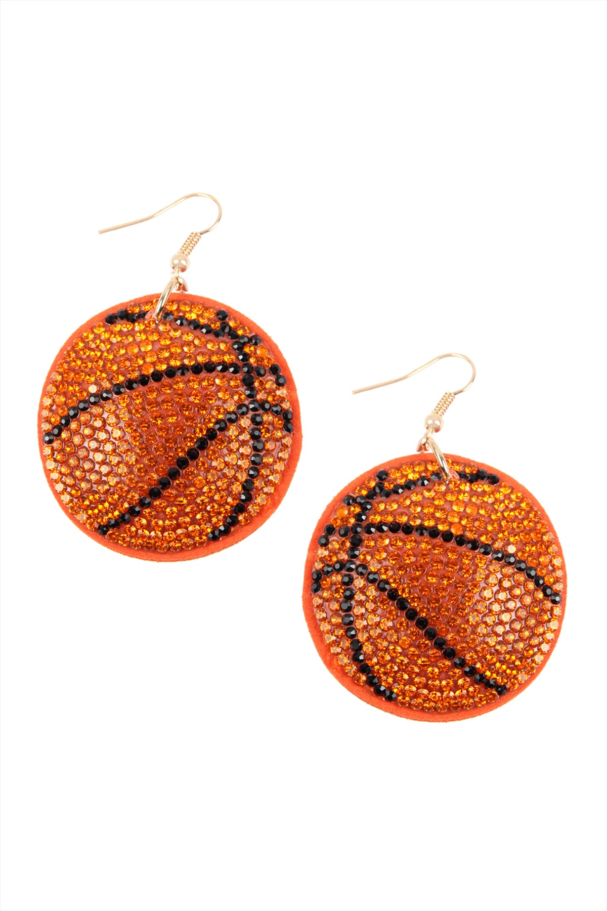 SUEDE CRYSTAL BASKETBALL EARRINGS MYS Wholesale
