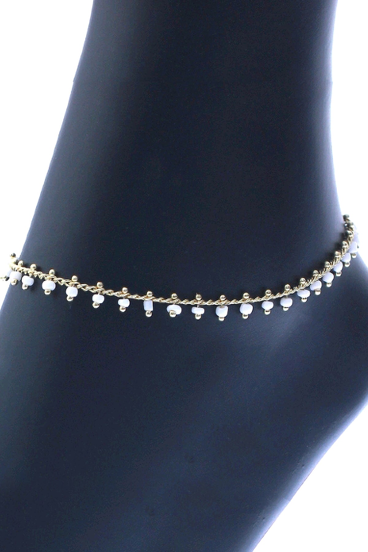 SEED BEAD DROP CHARM ANKLET
