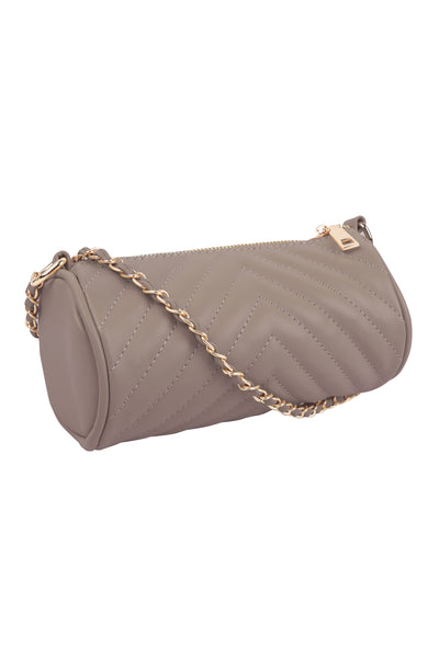 QUILTED LEATHER CHAIN STRAP CROSSBODY BAG