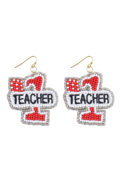#1 TEACHERS DAY SEED BEAD DROP EARRINGS