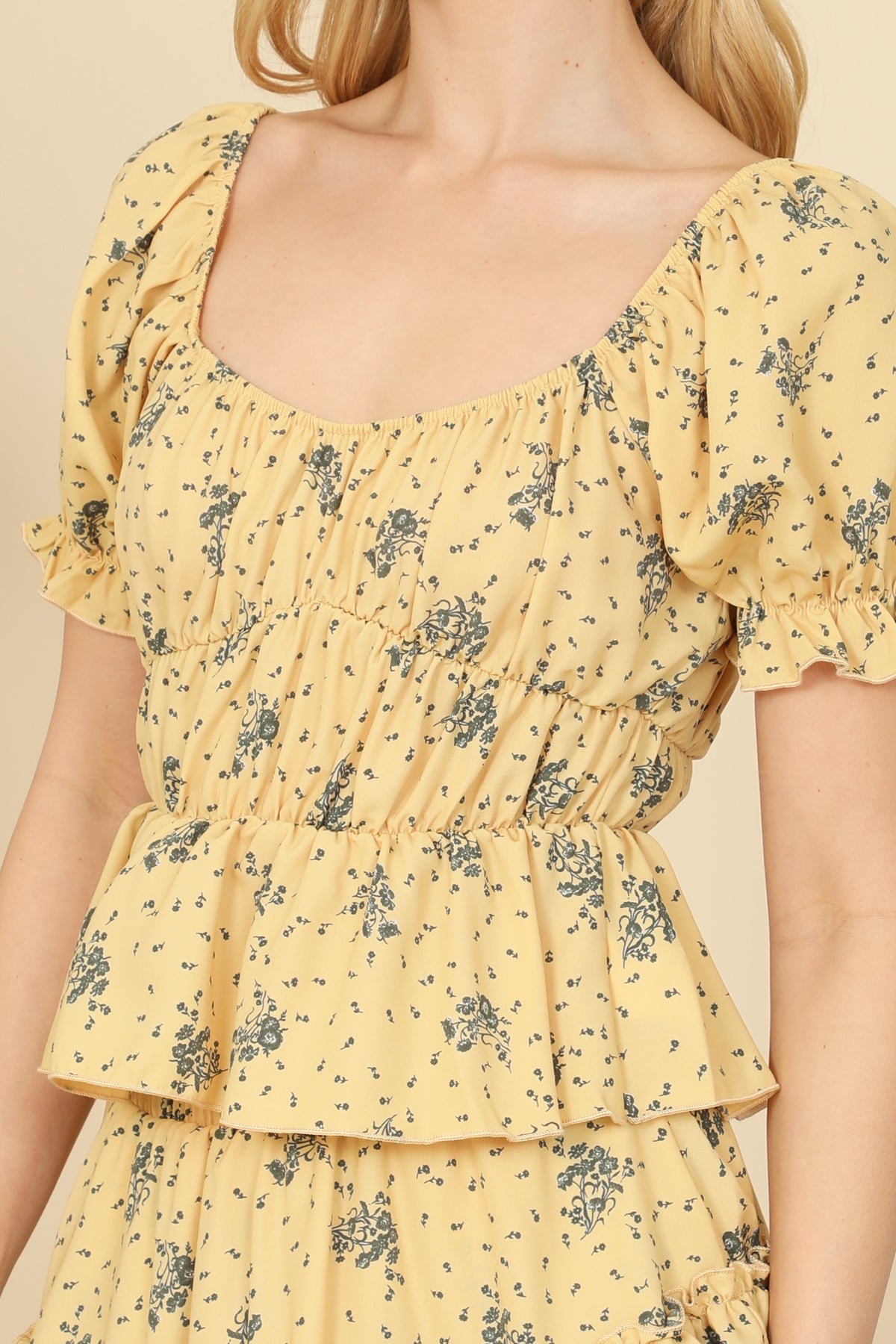 YELLOW FLORAL TOP AND SKIRT SET 1-2-2-1 (NOW $4.75 ONLY!)