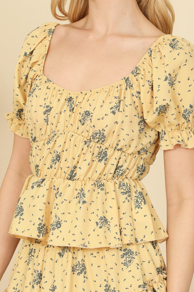 YELLOW FLORAL TOP AND SKIRT SET 1-2-2-1 (NOW $4.75 ONLY!)