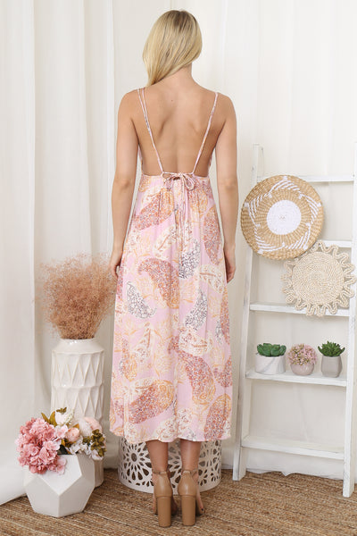 CROSS SPAGHETTI STRAP FLORAL MAXI DRESS 3-2-1 (NOW $6.75 ONLY!)