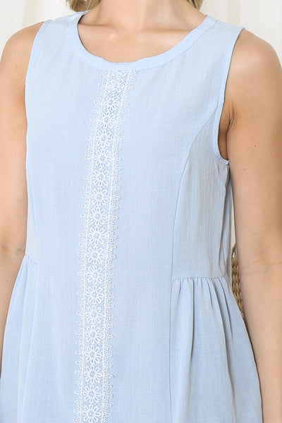 SLEEVELESS LACE DETAIL TOP 2-2-2 (NOW $2.75 ONLY!)