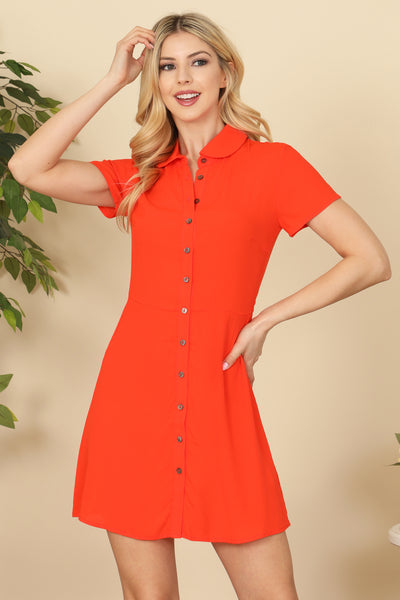 COLLARED BUTTON DOWN MINI DRESS 2-2-1 (NOW $ 5.75 ONLY!)
