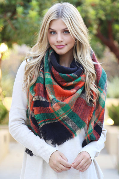 TARTAN FRINGED SCARF/6PCS (NOW $4.75 ONLY!)