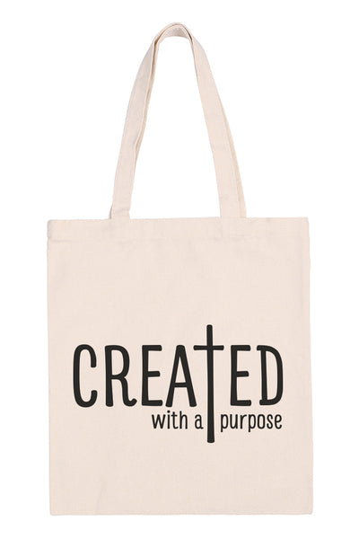 CREATED WITH A PURPOSE PRINT TOTE BAG