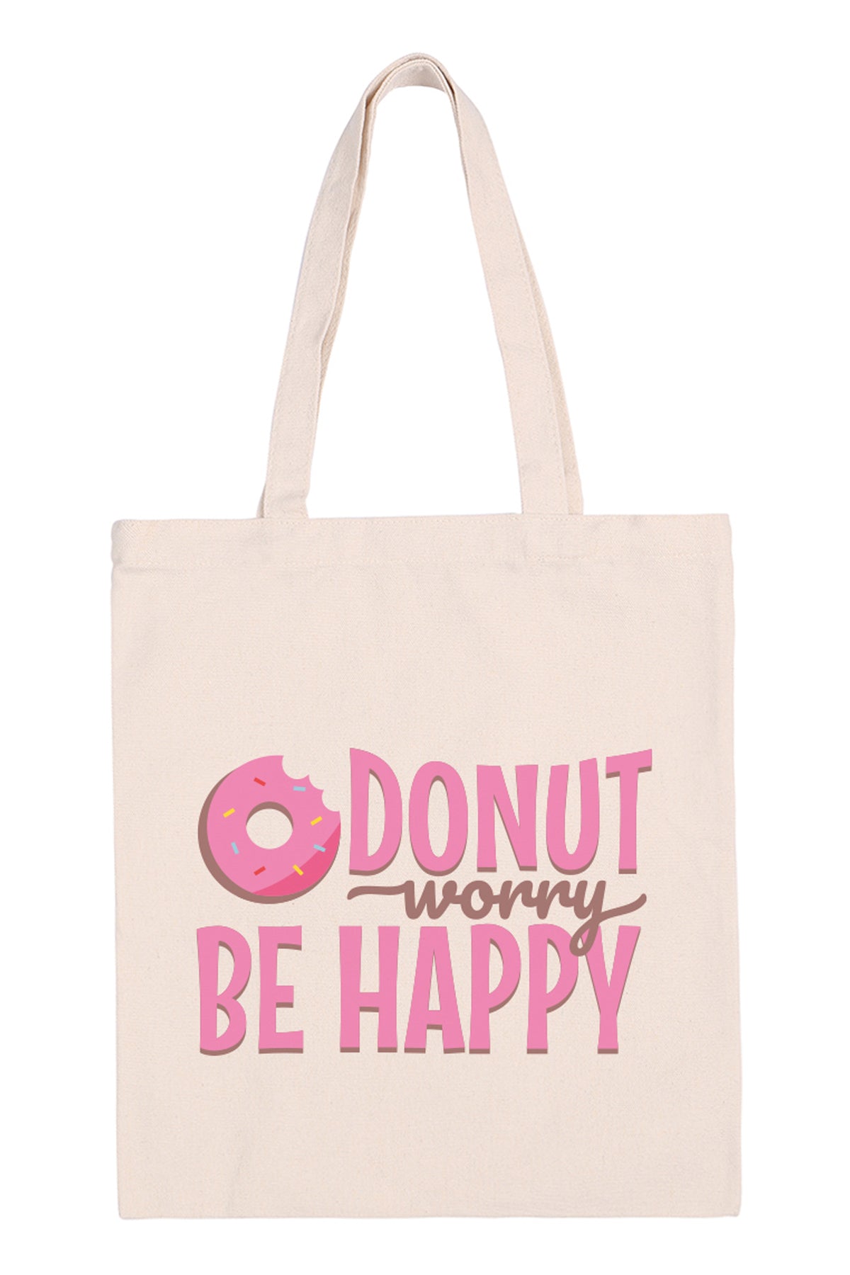 DONUT WORRY BE HAPPY PRINT TOTE BAG