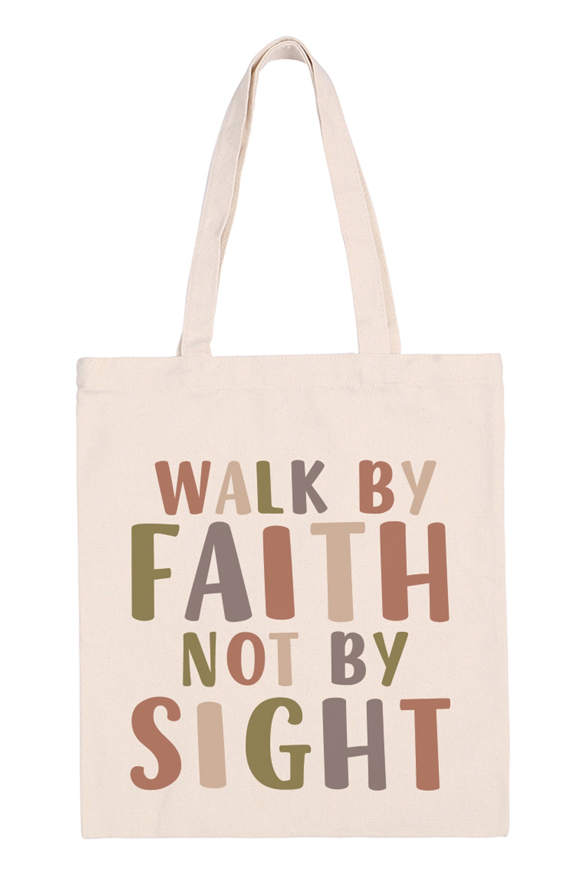 WALK BY FAITH PRINT TOTE BAG