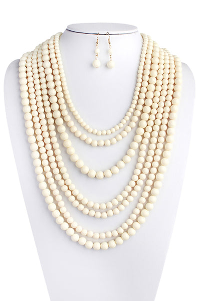 MULTILAYER ACRYLIC NECKLACE & EARRING SET