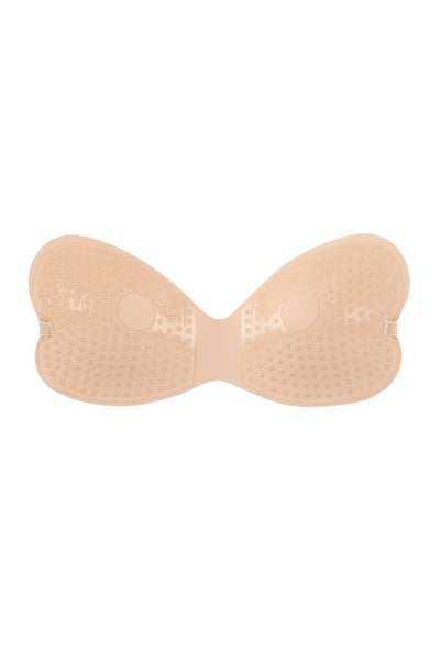 ONE PIECE ADHESIVE SILICONE RESUSABLE NU BRA WITH NIPPLE TAPE AND TRANSPARENT STRAP
