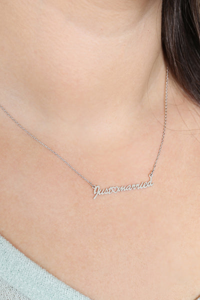 "JUST MARRIED" SCPRIT LETTER NECKLACE