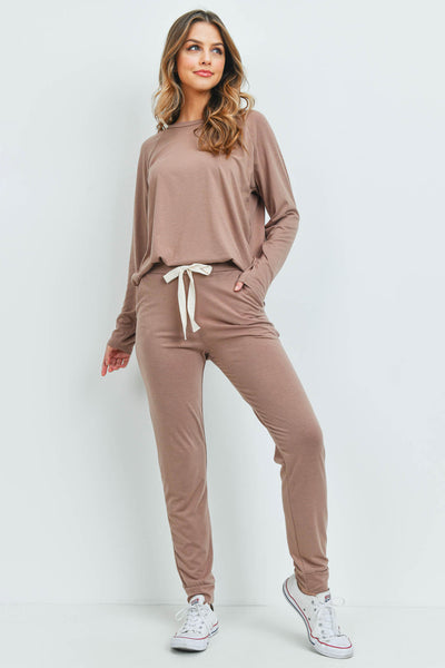 SOLID TOP AND PANTS SET WITH SELF TIE  1-2-2-2