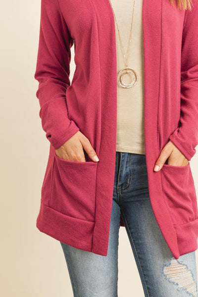 HACCI BRUSHED OPEN FRONT CARDIGAN 1-2-2-2