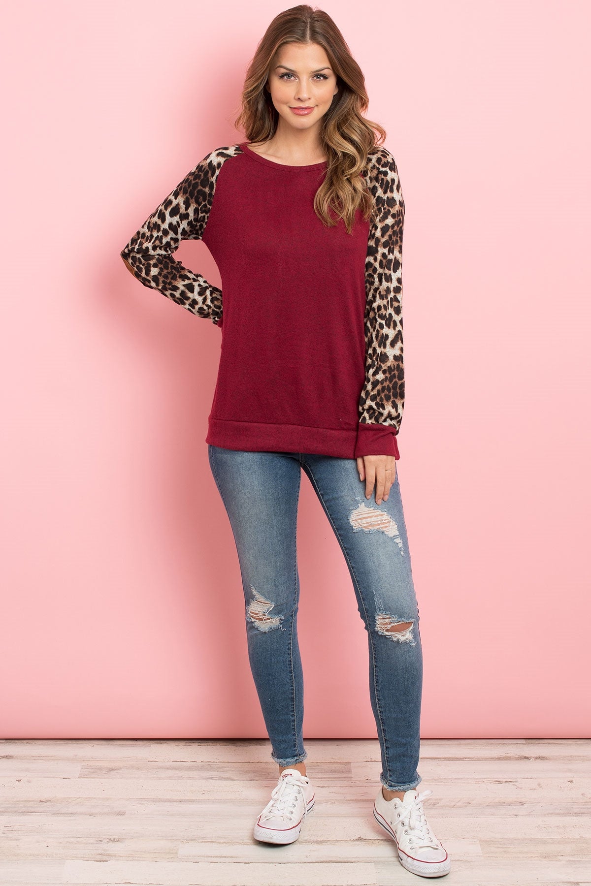 LEOPARD SLEEVE ELBOW PATCH SWEATERS 1-2-2-2