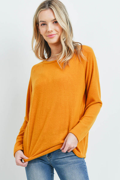 LONG SLEEVED SOLID HACCI TOP  1-2-2-2