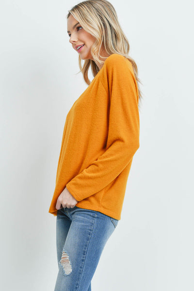 LONG SLEEVED SOLID HACCI TOP  1-2-2-2
