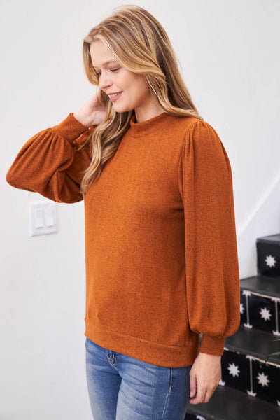 PUFF SLEEVE BRUSHED HACCI TOP 1-2-2-2