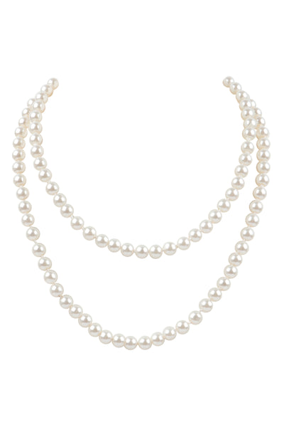 2 LINE PEARL BEADS SHORT NECKLACE-CREAM