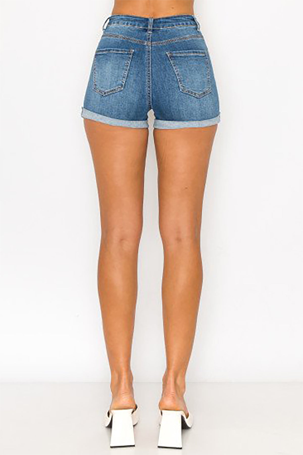 DISTRESSED SHORTS WITH ROLLED CUFFS 2-2-2