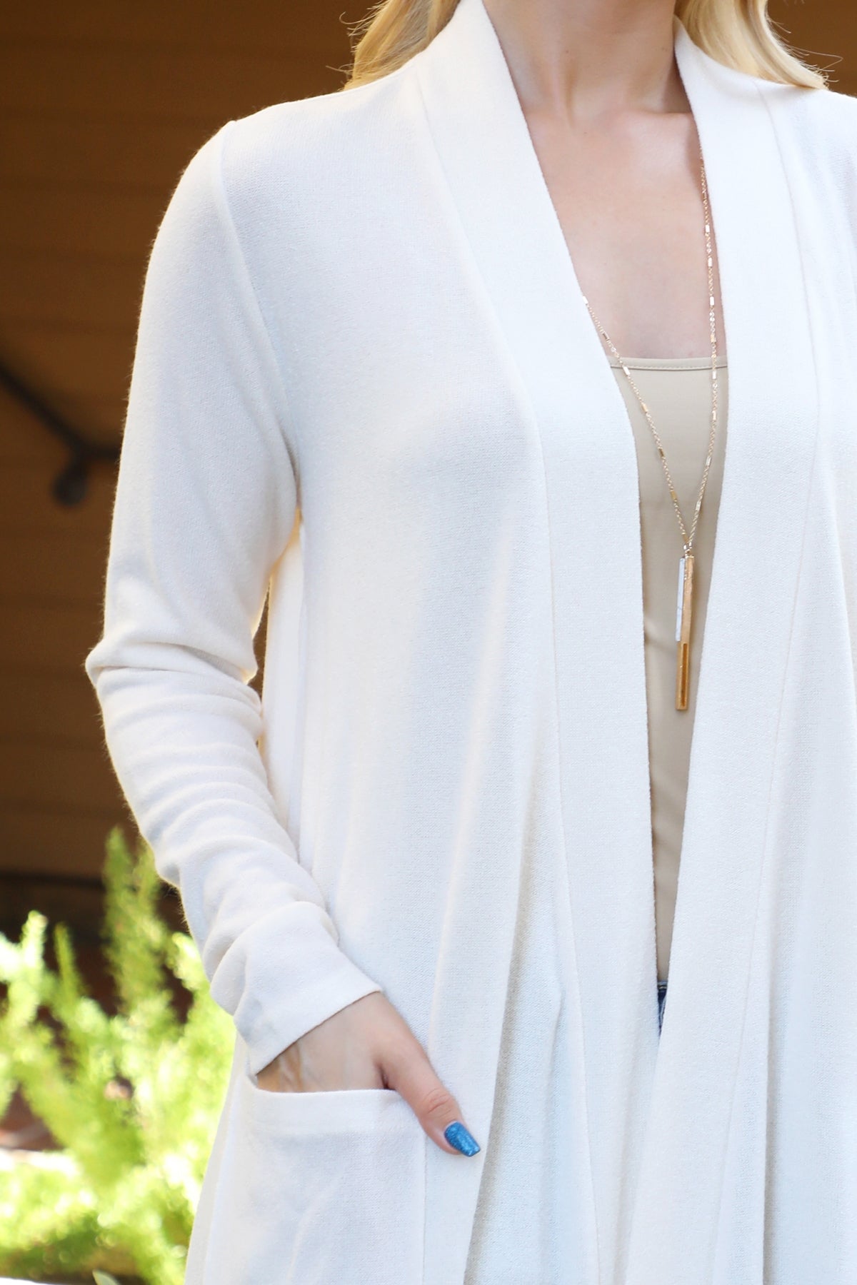 PLUS SIZE SOLID FRONT POCKETS OPEN CARDIGAN 3-2-1