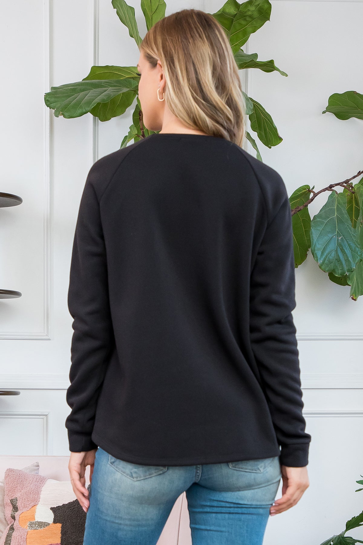 FLEECED LONG SLEEVE FRENCH TERRY PULLOVER TOP 1-2-2-2 (NOW $5.75 ONLY!)