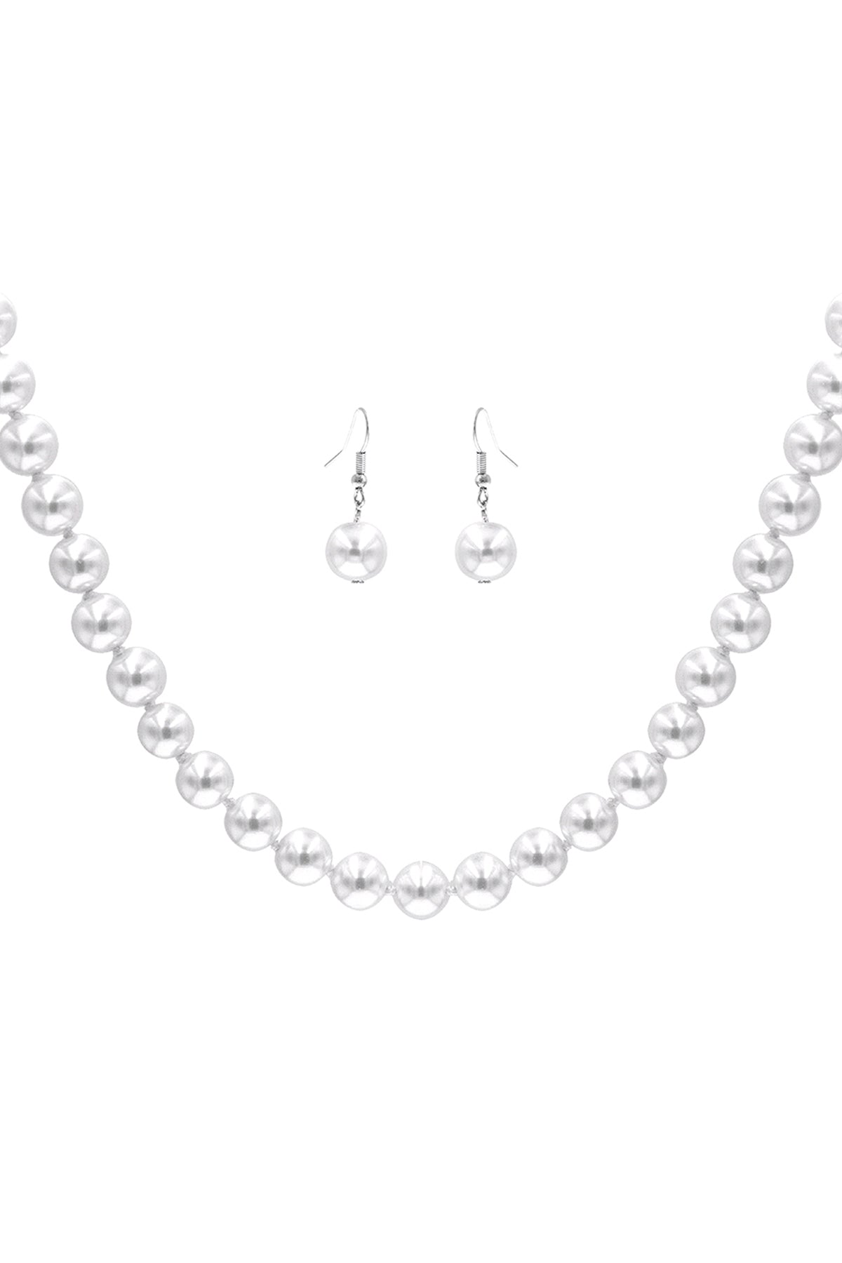 12MM PEARL KNOTTING 15IN NEKCLACE AND EARRING SET