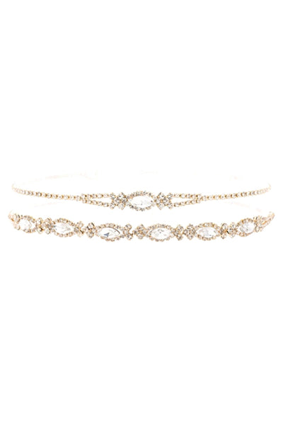 RHINESTONE OVAL SIDEWAYS LAYERED COLLAR NECKLACE (NOW $ 2.00 ONLY!)