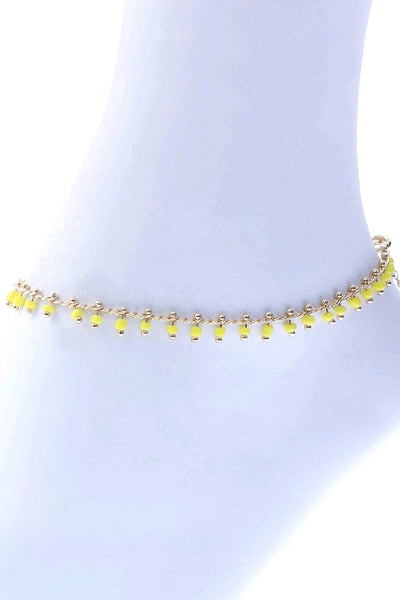 SEED BEAD DROP CHARM ANKLET
