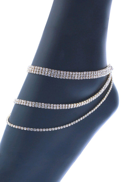 3/ 2/ 1 ROW 3 LAYERED ANKLET