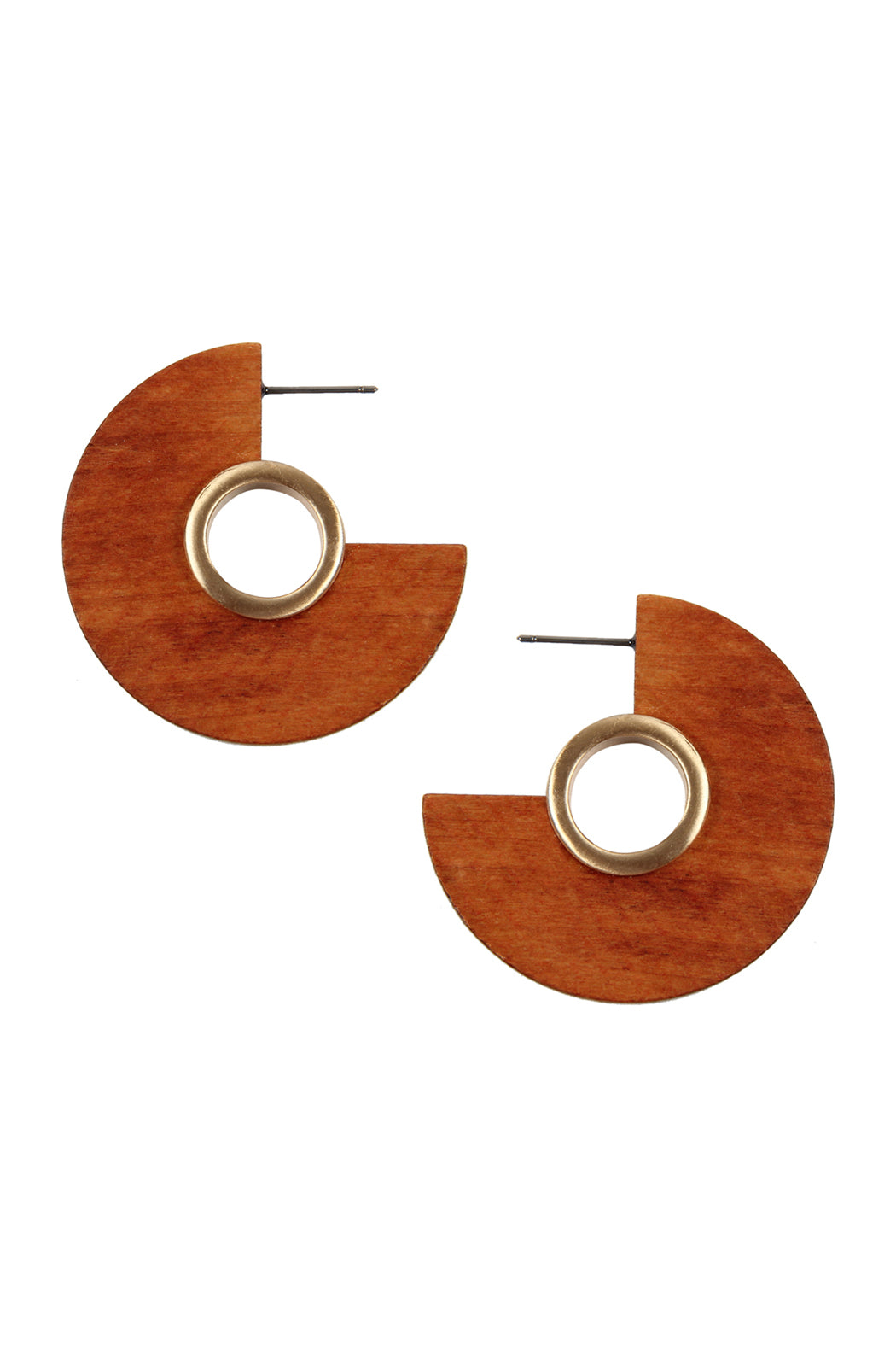ROUND SHAPE SLICED WOOD POST EARRINGS/6PCS (NOW $1.00 ONLY!)