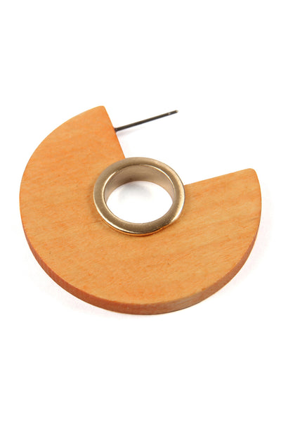 ROUND SHAPE SLICED WOOD POST EARRINGS/6PCS (NOW $1.00 ONLY!)