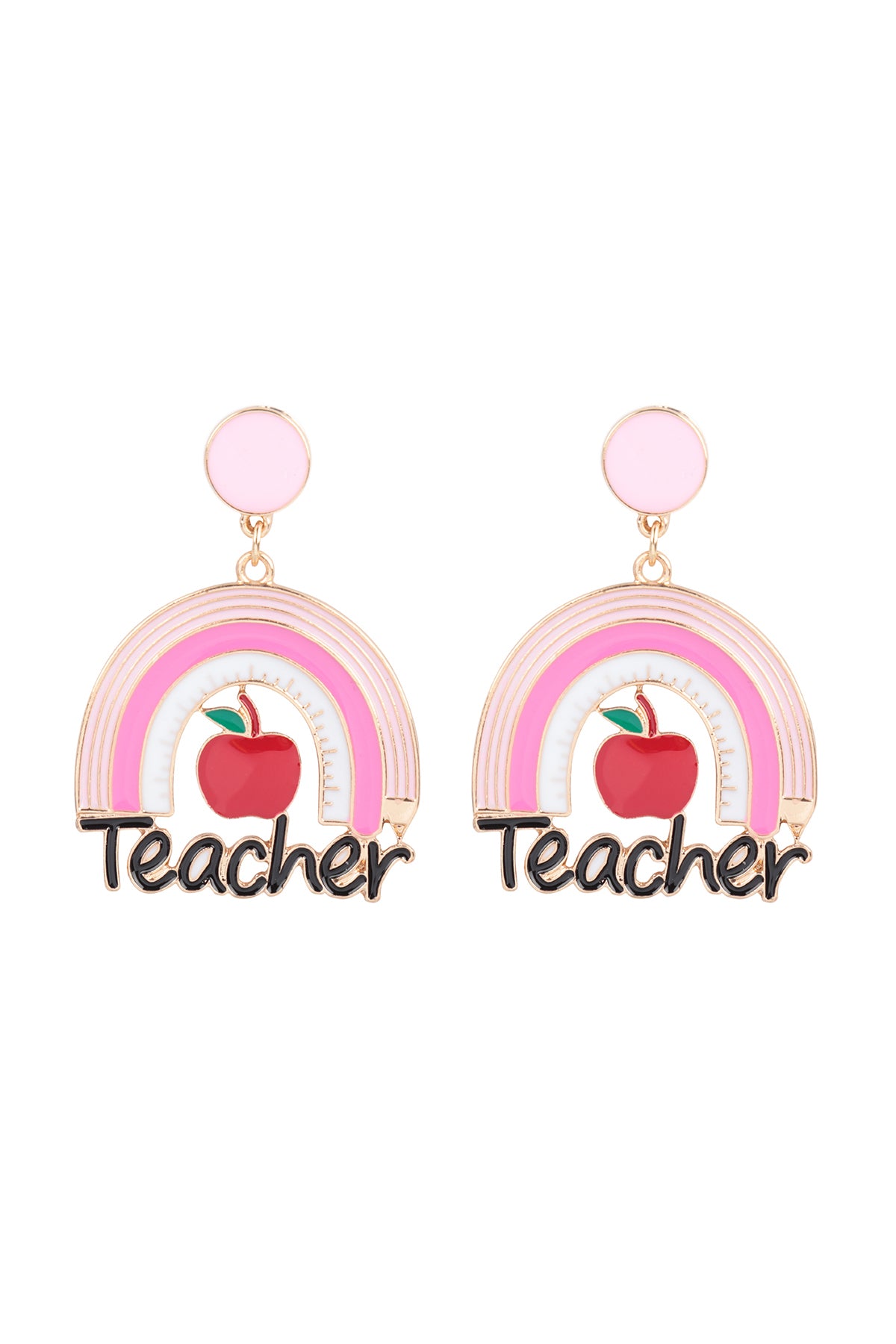 TEACHER'S DAY PENCIL RAINBOW APPLE EARRINGS