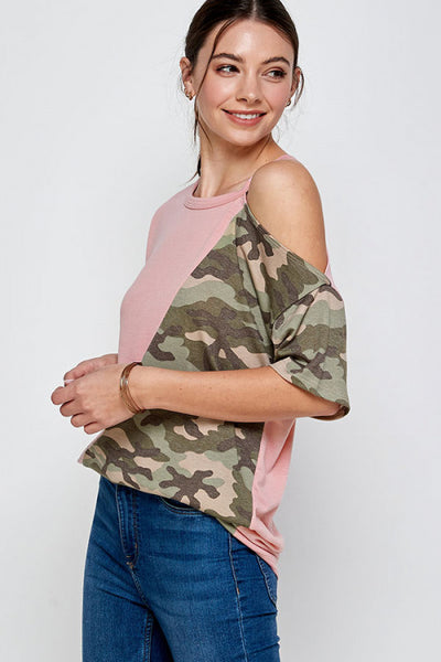 ROSE OLIVE CAMOUFLAGE TOP-2-2-2 (NOW $4.00 ONLY!)