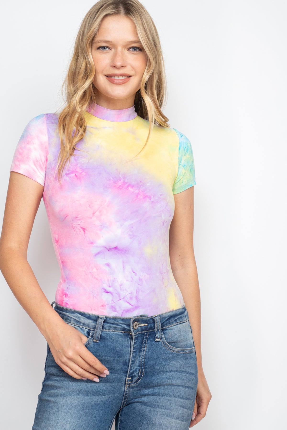 YELLOW PINK TIE DYE BODYSUIT (NOW $1.25 ONLY!)