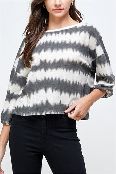LIGHT GREY/CHARCOAL CHEVRON THERMAL PRINT WITH BACK CRISS 2-2-2 (NOW $ 1.50 ONLY!)