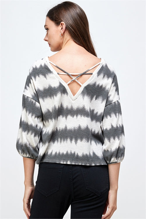 LIGHT GREY/CHARCOAL CHEVRON THERMAL PRINT WITH BACK CRISS 2-2-2 (NOW $ 1.50 ONLY!)