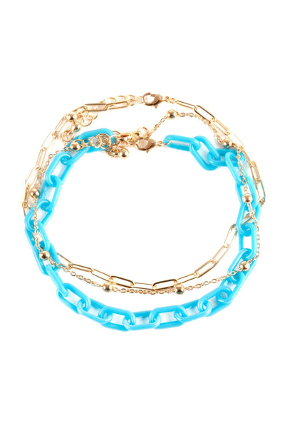 ACETATE METAL LINK STACKABLE MULTI CHAIN ANKLET (NOW $2.50 ONLY!)