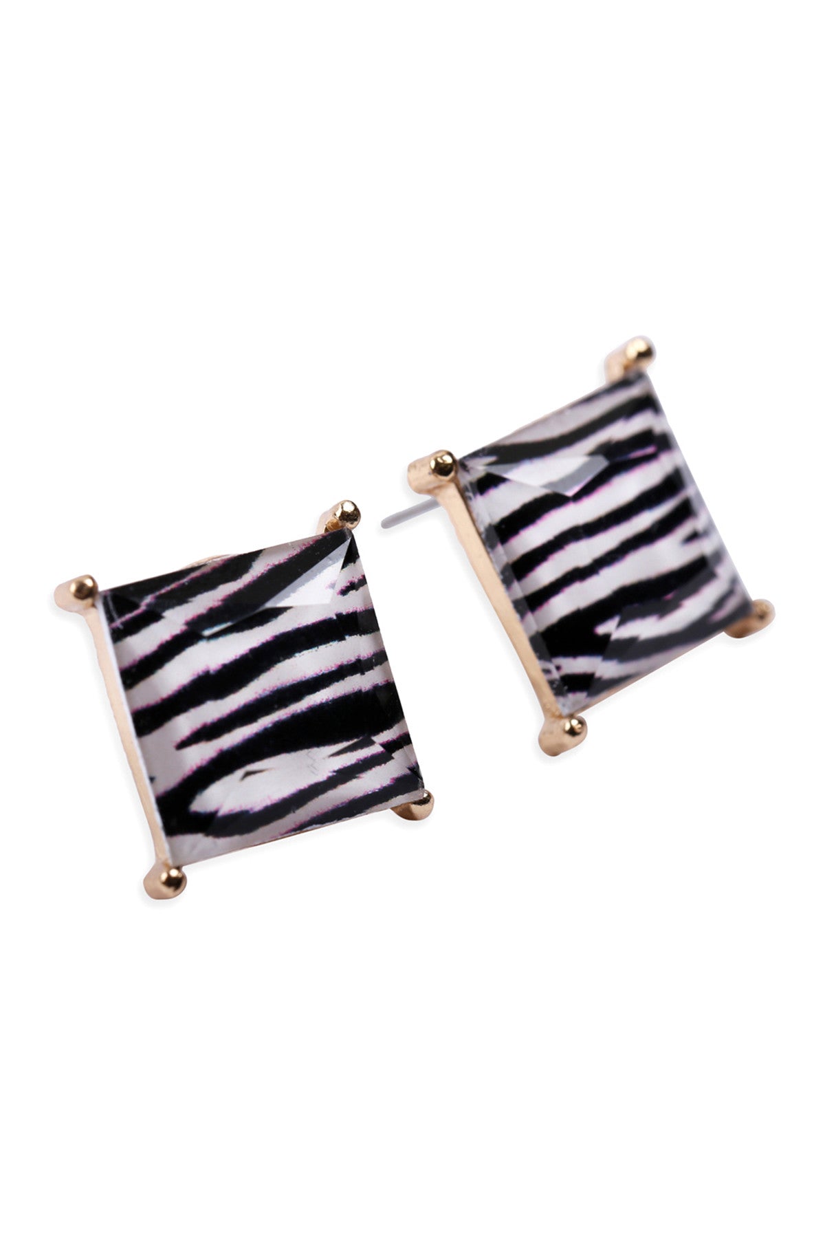 FACETED SQUARE ACRYLIC POST EARRINGS/6PAIRS (NOW $0.75 ONLY!)