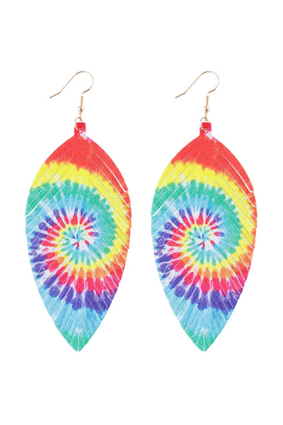 VIBRANT LEATHER DROP EARRINGS/6PAIRS (NOW $0.75 ONLY!)