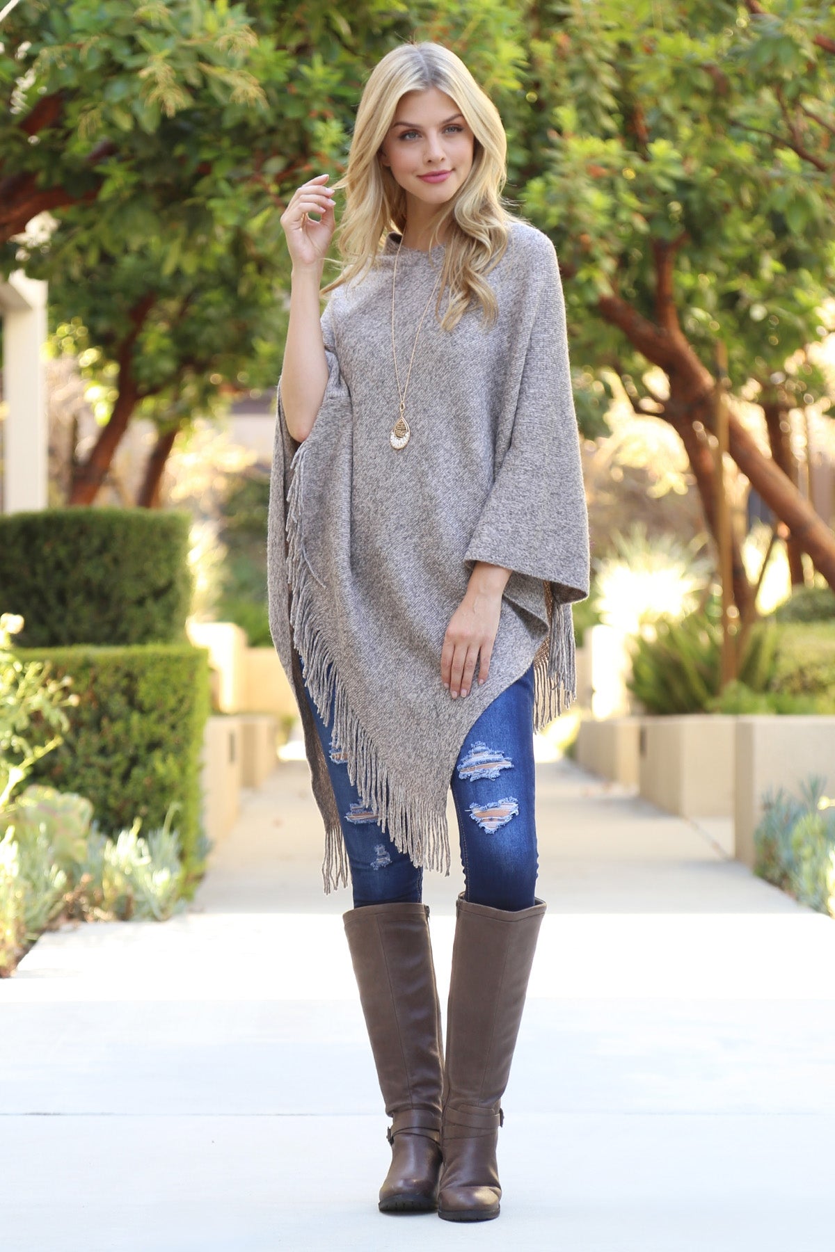 TASSELED PONCHO/6PCS (NOW $6.75 ONLY! )