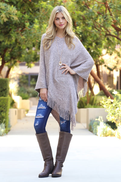 TASSELED PONCHO/6PCS (NOW $6.75 ONLY! )