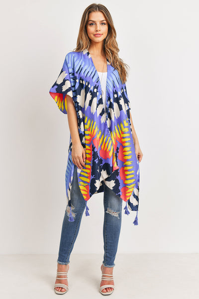 ABSTRACT PRINT OPEN FRONT KIMONO (NOW $4.75 ONLY!)