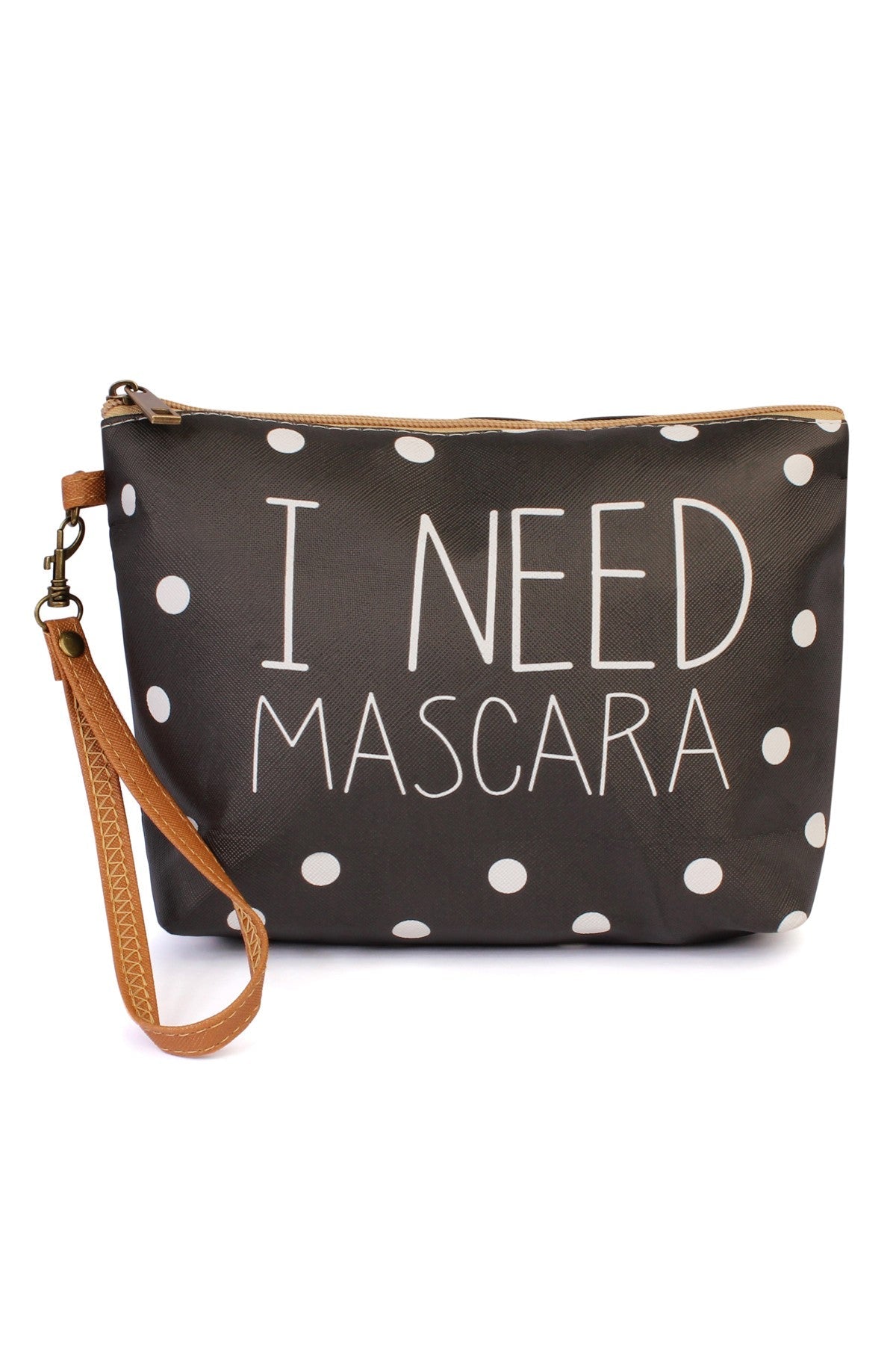 "I NEED MASCARA" WRISTLET MAKE UP BAG