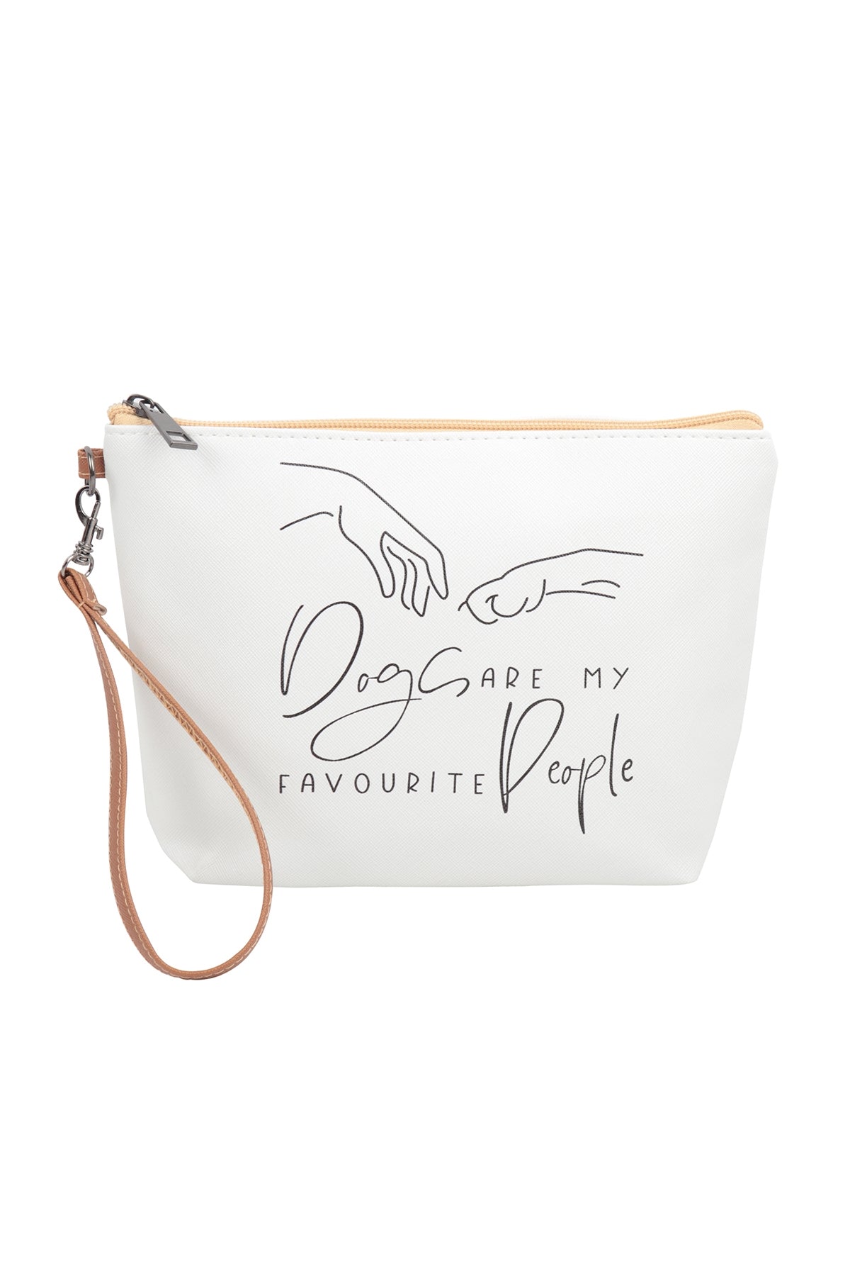 DOG CARE MY FAVORITE PEOPLE PRINT COSMETIC POUCH BAG W/ WRISTLET (NOW $1.50 ONLY!)
