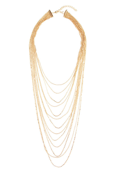 13 LINE BEADED LAYERED STATEMENT NECKLACE