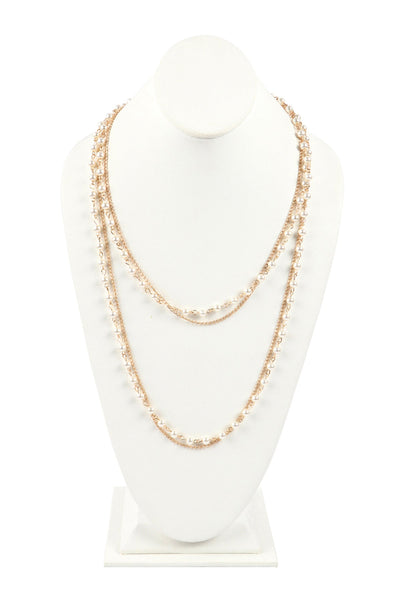 MULTI LAYER PEARL CONVERTIBLEMASKS CHAIN OR NECKLACE BAG CHAIN