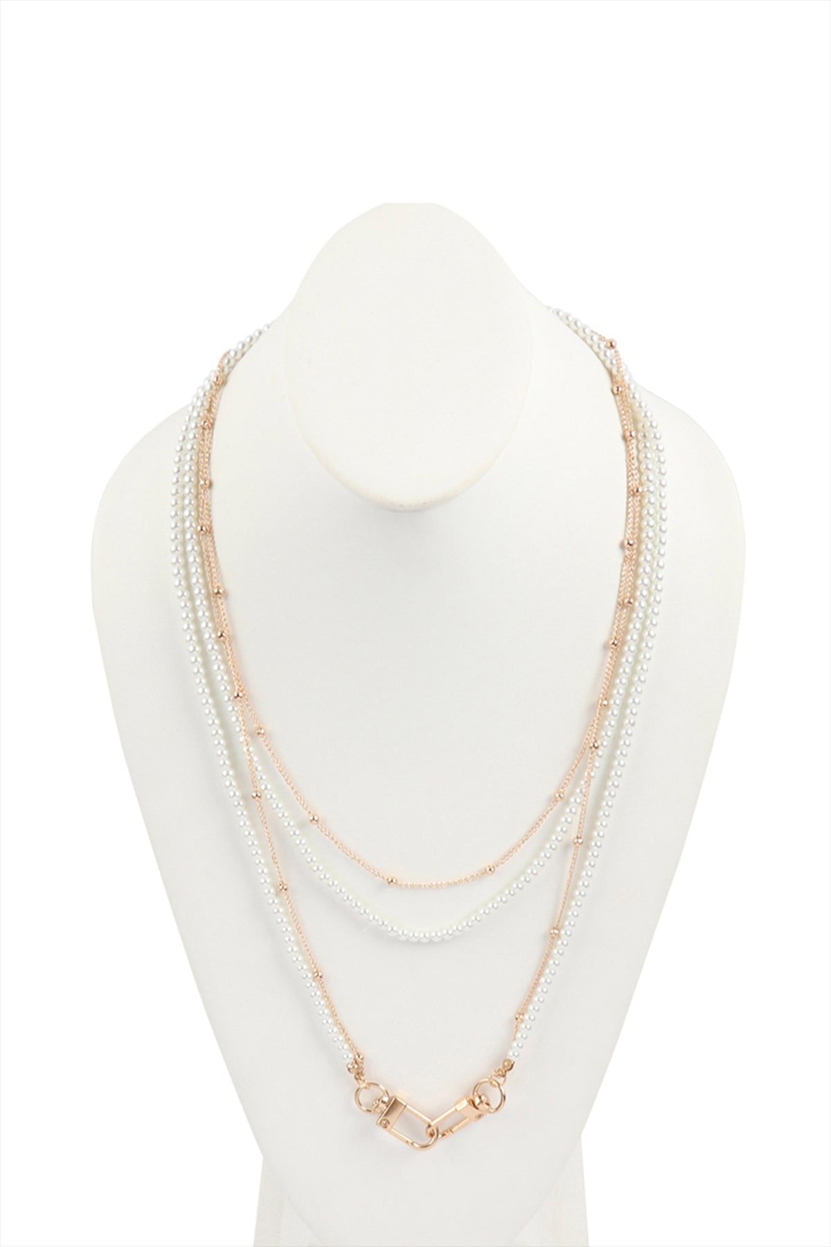 MULTI LAYER BEADED PEARL CONVERTIBLE MASKS CHAIN OR NECKLACE BAG CHAIN