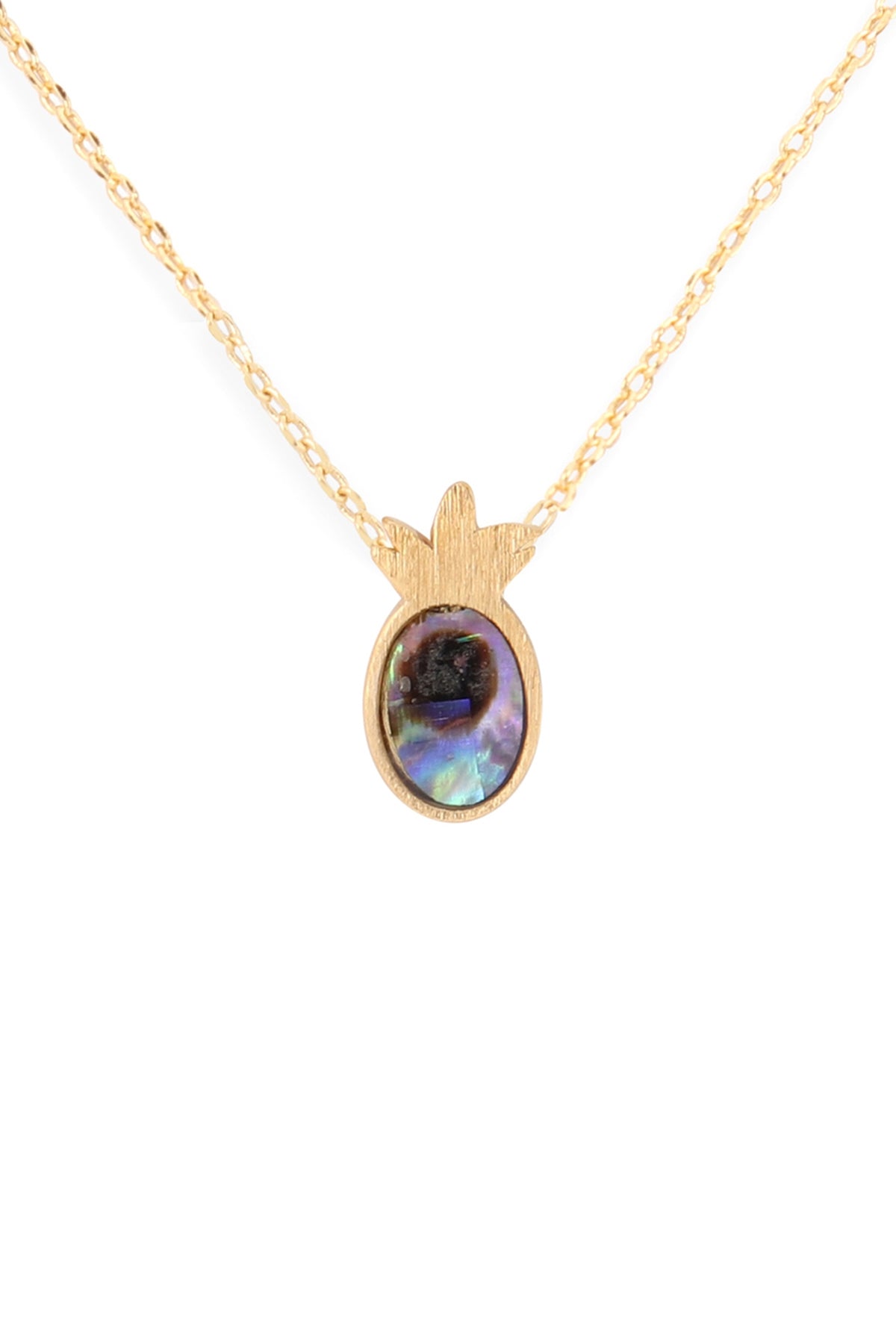 PINEAPPLE WITH ABALONE SHELL PENDANT NECKLACE