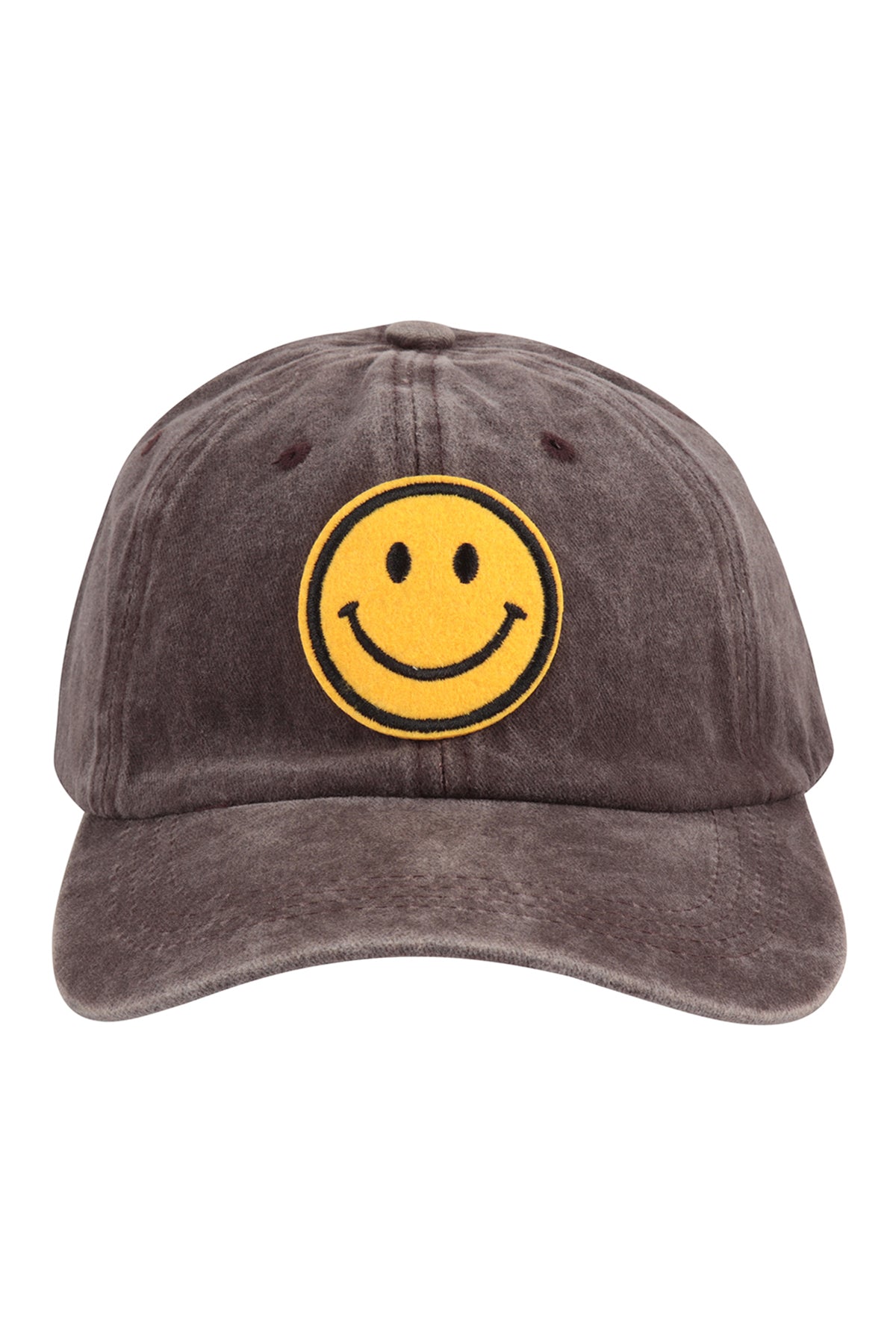 SMILEY LOGO ACID WASHED TEXTURED FASHION FASHION CAP